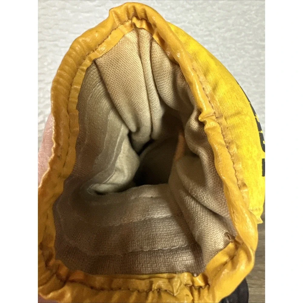 Vintage Everlast 17 oz Leather Boxing Gloves Brown Yellow Training Sparring Pair